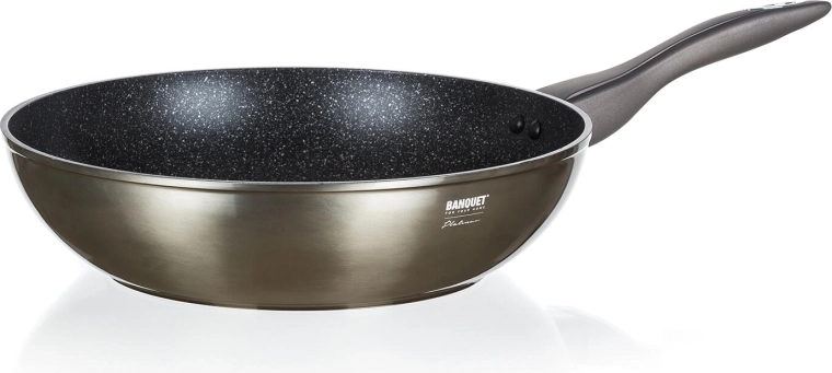 Patelnia wok 28 cm METALLIC PLATINUM z nieprzywierającą powłoką