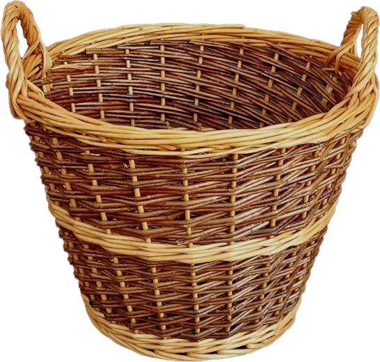 Kosz z nieokorowanej wikliny na trawę i owoce, średnica 40 cm