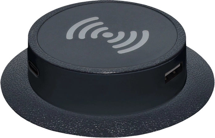 Wysuwana bezprzewodowa ładowarka Solight Qi 15 W z USB-A i USB-C PD, czarna - 1 szt.