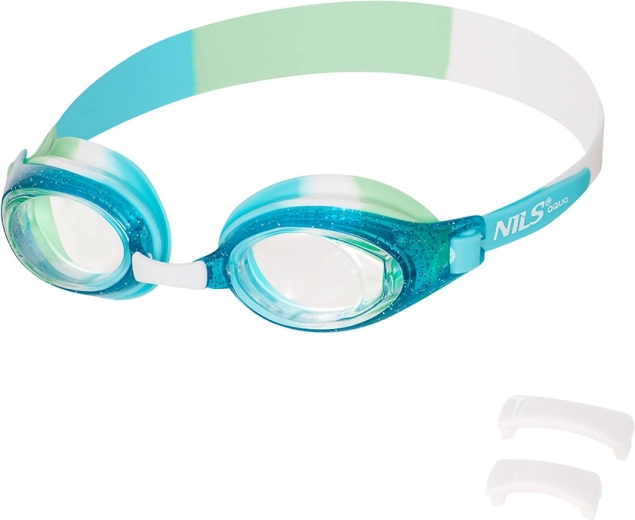 Dziecięce okulary pływackie NILS Aqua Junior z powłoką Anti‑Fog i ochroną UV