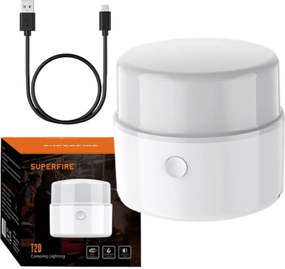 Lampa kempingowa SUPERFIRE T20, 180 lm, ładowanie USB