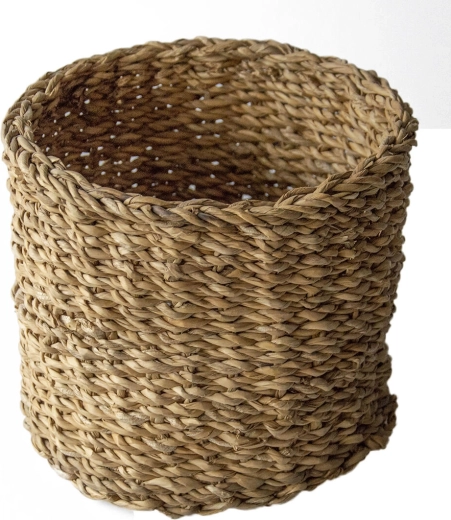 Okrągły koszyk z trawy morskiej, średni 21 × 18 cm