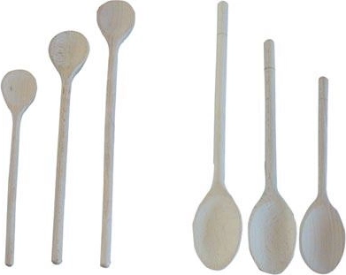Zestaw okrągłych drewnianych łyżek kuchennych 3 szt. 25–35 cm