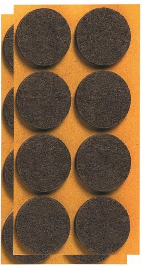 Filcowe samoprzylepne podkładki pod meble 28 mm, brązowe (12 szt.)