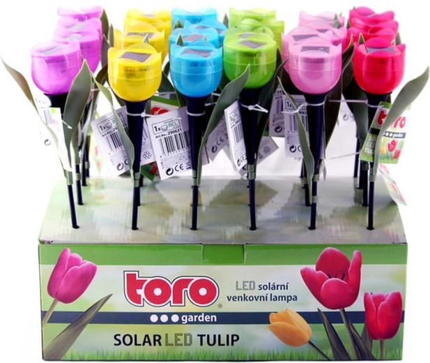 Solarná LED lampa tulipan 30,5 cm