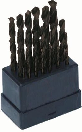 Zestaw wierteł HSS do metalu 1,0–10,0 mm z powłoką TiN, 19 sztuk