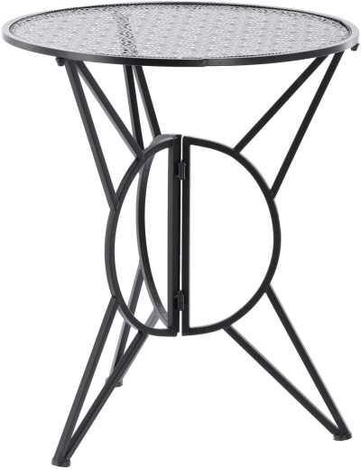 Stabilny okrągły stół z perforowanym blatem