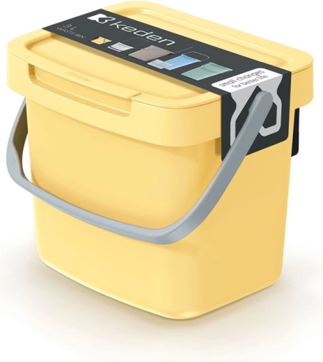 Kosz na śmieci 3 l z jasnożółtą pokrywą SYSTEMA Q COLLECT