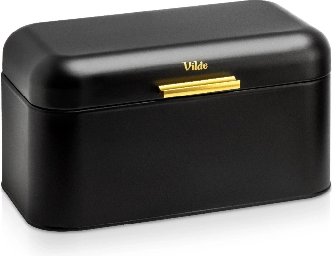 Chlebak Vilde metalowy czarny 30 × 19 × 16,5 cm