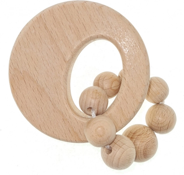 Hess okrągła grzechotka naturalna z pierścieniem z kuleczkami