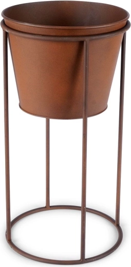 Trwałe metalowe wykonanie w rdzawym wykończeniu