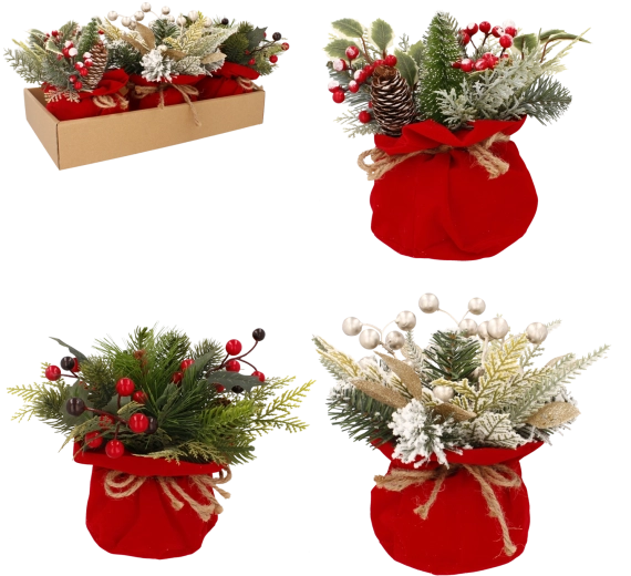 Świąteczny stroik dekoracyjny 20 cm, mix wzorów - 1 sztuka
