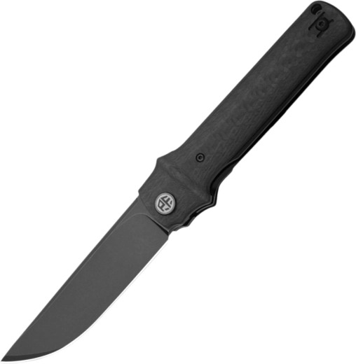 Petrified Fish Tena nóż składany 9,7 cm, Black Stonewash, czarny, karbon
