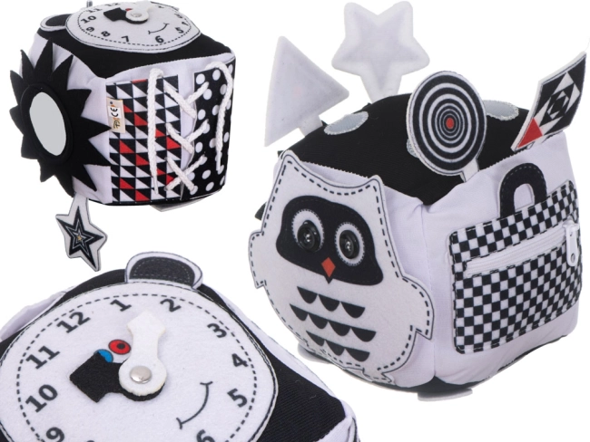 Edukacyjna czarno-biała kontrastowa sensoryczna kostka