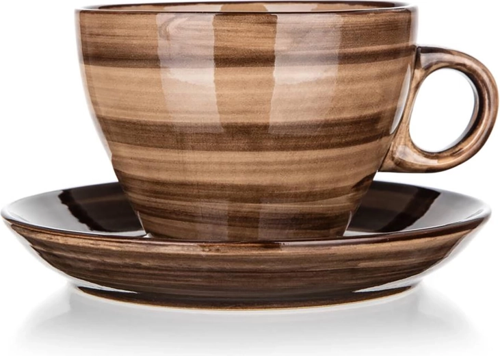 Elegancka brązowa glazura z paskowaniem