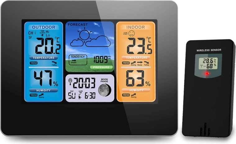 Pomiary wewnątrz i na zewnątrz z bezprzewodowym czujnikiem