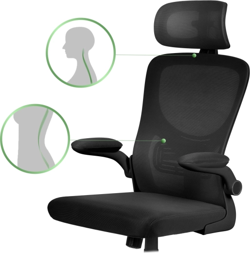 Ergonomiczne podparcie pleców i oddychająca mikrosiatka