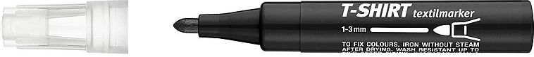 Marker do tkanin czarny z okrągłą końcówką 1–3 mm