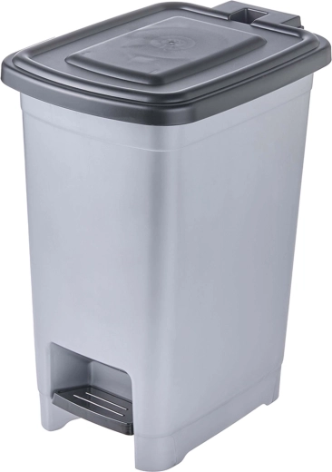 Kosz na śmieci z pedałem, jasnosrebrny 21 × 28 × 35 cm