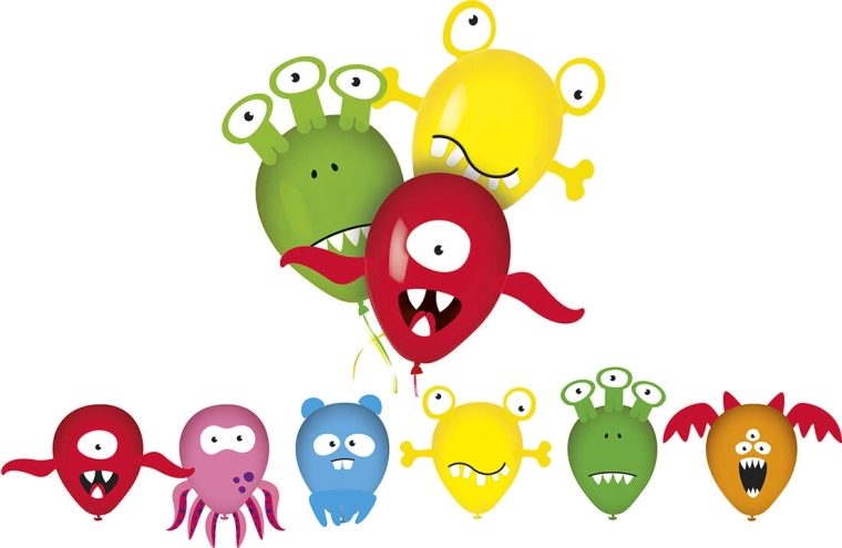 Balony z obrazkami MY PARTY Monsters, 6 szt.
