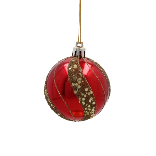 Eleganckie czerwone bombki z połyskującymi detalami