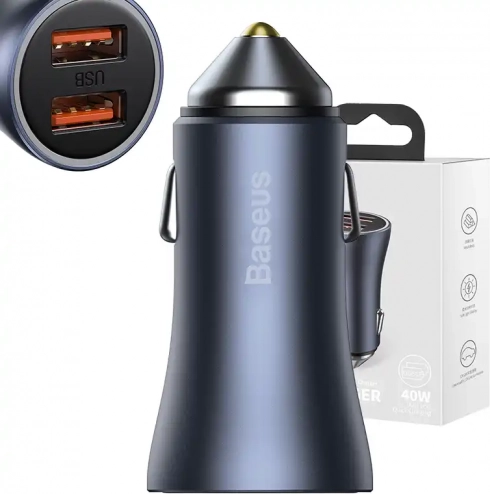 Baseus ładowarka samochodowa 40W z dwoma portami USB