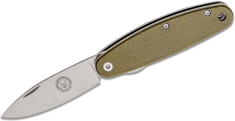 ESEE Churp Green nóż kieszonkowy 6,8 cm, satyna, zielona Micarta