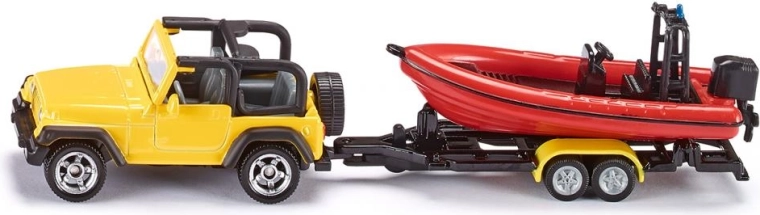 Siku Jeep Wrangler z łodzią – model 1:87