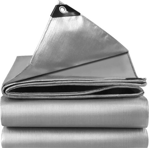 Plandeka 3 × 4 m srebrna wodoodporna HDPE 120 g/m²