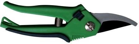 Ogrodowe nożyce półokrągłe 21 cm ze stali, średnica cięcia 20 mm, zielone