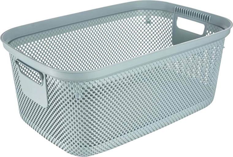 Kosz na czyste pranie z plastiku 53 × 34,5 × 22,5 cm – niebieski