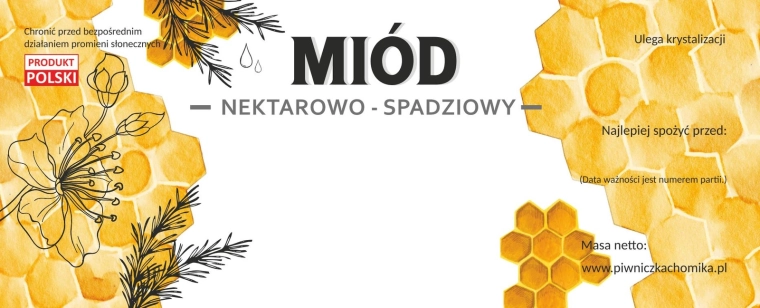 Zestaw etykiet na miód nektarowo-spadziowy 154 × 60 mm, 100 szt.
