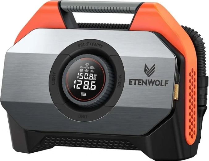 Kompresor samochodowy Etenwolf S6 z akumulatorem 19 200 mAh, 11,03 bara, pomarańczowy