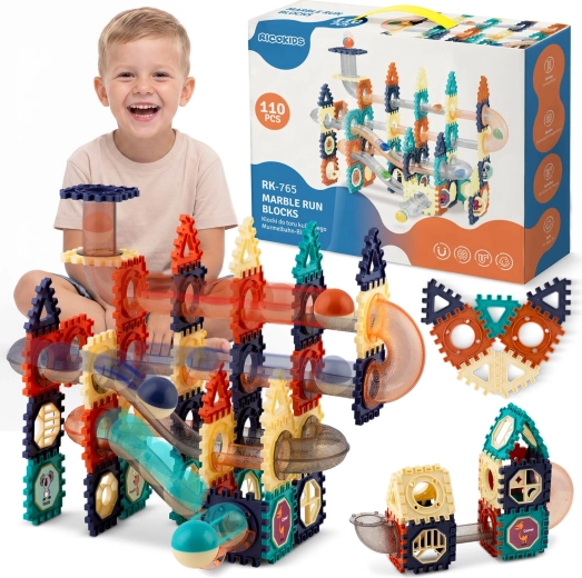 Ricokids konstrukcyjny tor kulkowy ze zjeżdżalnią