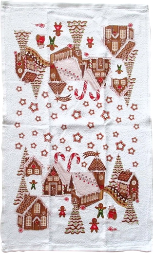 Ręcznik kuchenny TORO Piernikowa wioska 38 × 63 cm