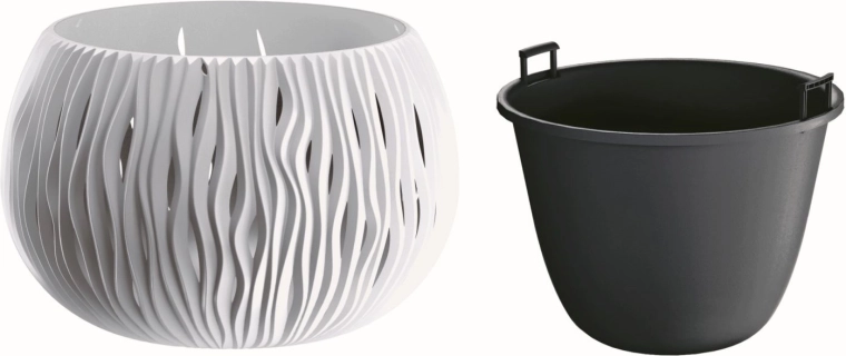 Donica Sandy Bowl z wkładem 29 cm biała