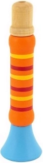 Drewniany kolorowy gwizdek 12 cm dla dzieci
