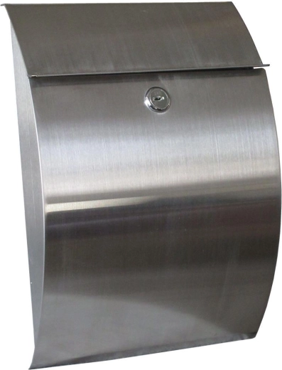 Skrzynka na listy ze stali nierdzewnej 215 × 300 × 70 mm, srebrna