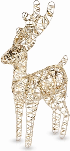 Świecący złoty renifer 30 LED 37 cm