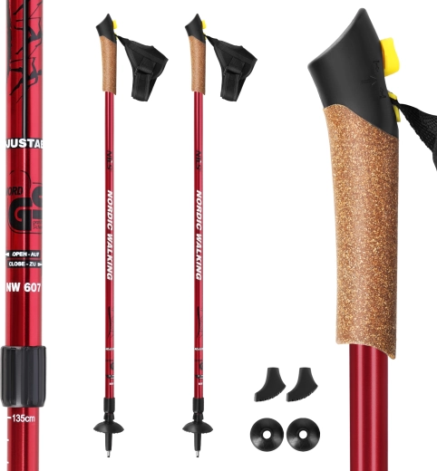 Kije nordic walking NILS EXTREME NW607 czerwone