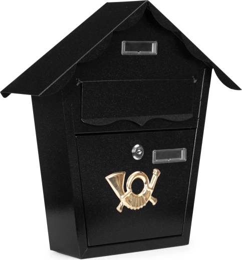 Skrzynka pocztowa naścienna z ocynkowanej stali ModernHome, czarna