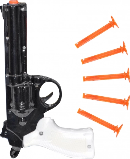 Pistolet na strzałki z przyssawkami 21 cm – zestaw dla dzieci