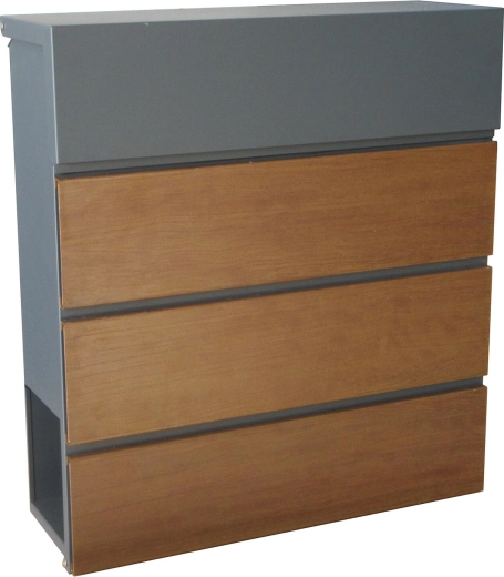 Skrzynka pocztowa z dekorem drewna, antracyt 370 × 410 × 130 mm