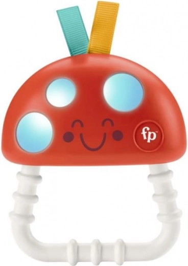 Fisher-Price gryzak i grzechotka Muchomórka, świecący silikonowy 2 w 1
