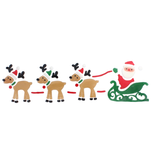 Choinka i sanie z reniferami do świątecznej sceny