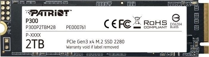Wewnętrzny dysk SSD Patriot P300 2TB M.2 PCIe NVMe