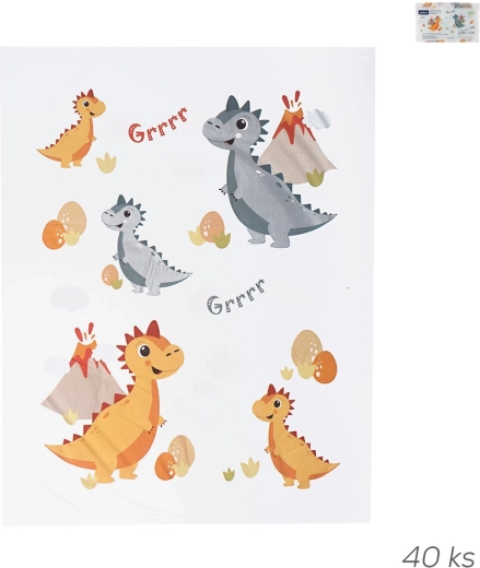 Woreczki na przekąski DINO 35 × 25 cm, 40 sztuk