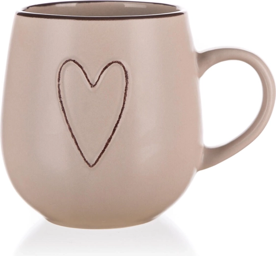 Ceramiczny kubek Heart 500 ml beżowy