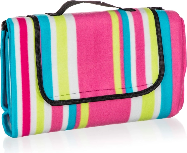 Kempingowy koc piknikowy w paski 170 × 140 cm
