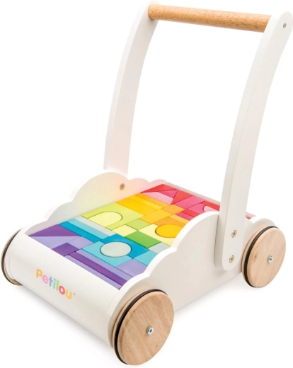 Drewniany chodzik Rainbow Cloud z klockami Le Toy Van